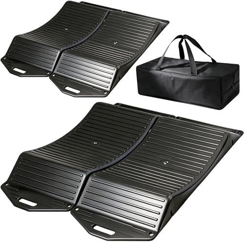 EEHKHE 4Pack Tire Saver Ramps for Flat Spot and Flat Tire Prevention Tire Cradles Set with Interlock Design Plastic Car Ramps with Storage Carrying Bag for RV Trailer Truck