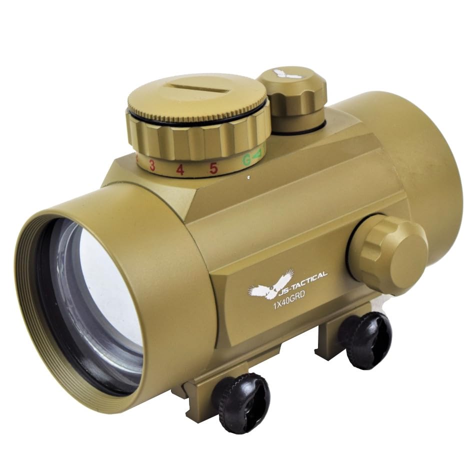 ECOMMUR Red Dot JS-Tactical 1x40mm Tan| Mira Red Dot/Quick Shot con ampliación de 1X - Visor para escopetas, Rifles, carabinas y Pistolas de Aire comprimido/Airsoft