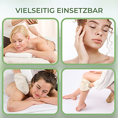 Garshan Seidenhandschuhe aus Rohseide, für wirkungsvolle Trockenmassage, Ayurveda, Peeling & Garshan-Massage, Qualität von MASSAGE-EXPERT, groß