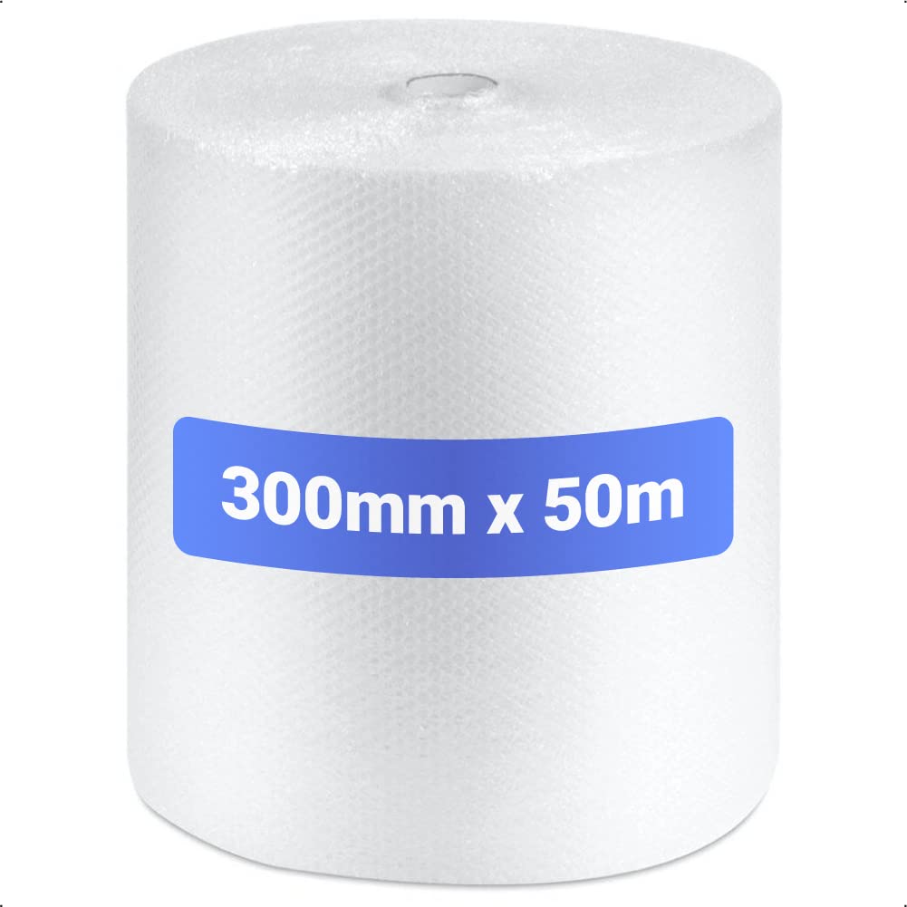 Schott Packaging Clear Small Roll Of Quality Bubble Wrap 300Mm X 50M - Large Bubbles | Strong And Great For House Moving, Removals And Storage Sp300mm | Fast & Free Uk Delivery