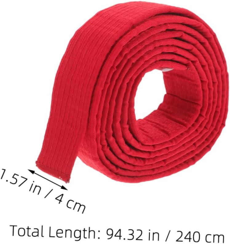 YARNOW 1 Pair Taekwondo Ranking Belts for Adults and Durable Martial Arts Belt Red Essential for Training Competitions and Demonstrations Comfortable Fit for Enhanced Performance