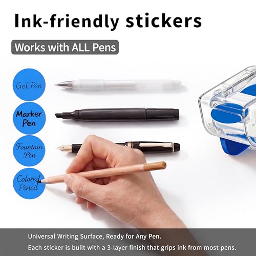 Image of 300 PCS of 1-inch Blue Dot Stickers with Sticker Dispenser, Round Coding Labels Circle Dots Labels Stickers for Office, Classroom,Small Business,Papers