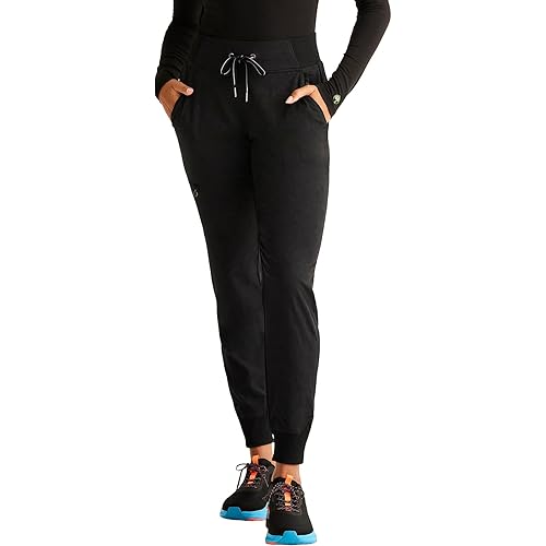 Healing Hands Scrubs for Women Jogger Scrub Pant Trinity Bottom with 6 Pockets, Mid-Rise Pull-on Rib-Knit Waistband HH003