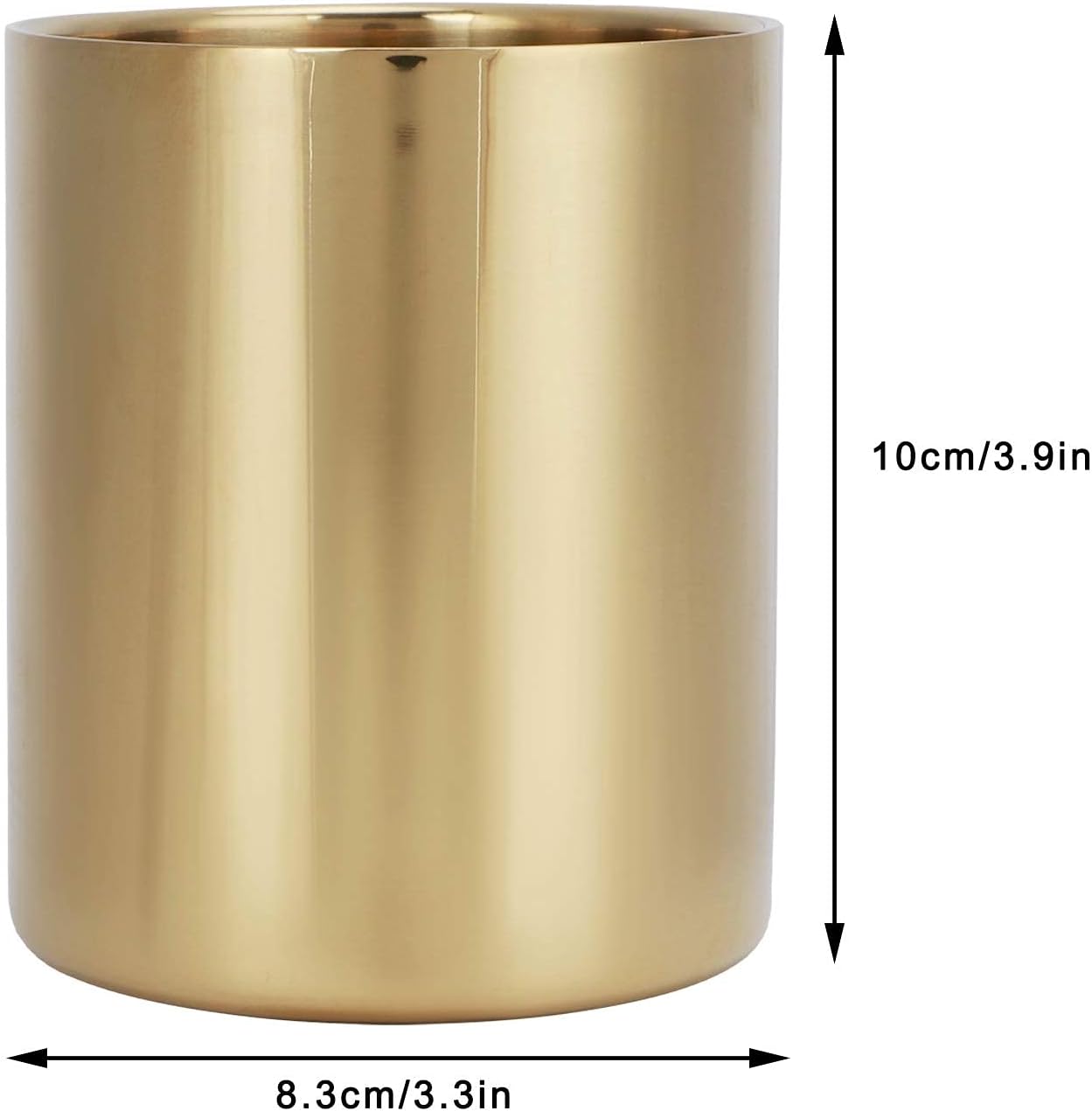 TOPINCN Stainless Steel Pen Holder Flower Vases Pen Makeup Brush Container Pencil Cup Desk Organizer(Gold)
