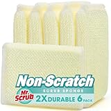 6 Pads All-Purpose Sponges Kitchen, Non Scratch Dish Sponge for Washing Dishes Cleaning Kitchen, Dish Cloths Rags Washcloths Dishcloths for Washing Dishes, Ideal for Kitchen, Bathroom, Mr. Scrub