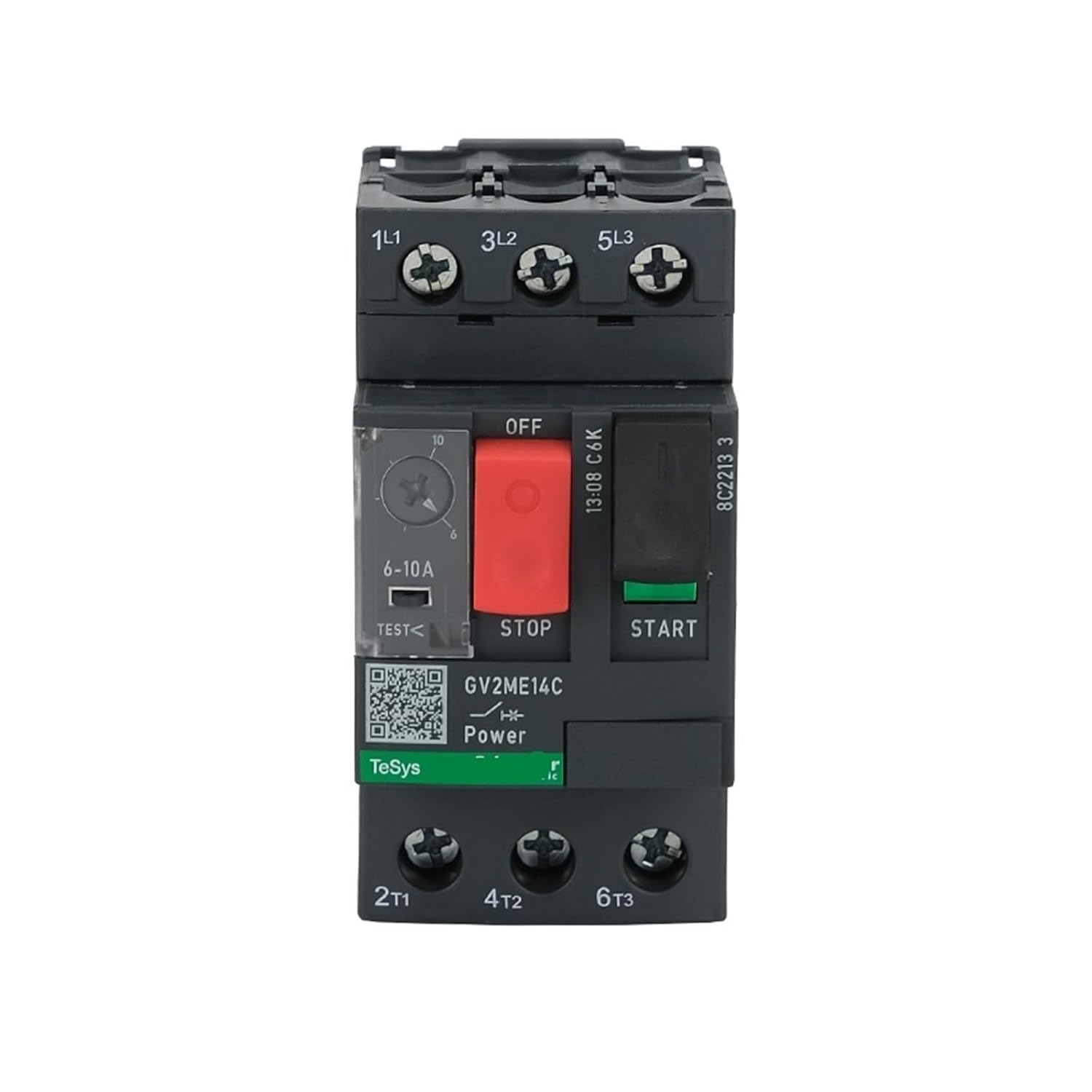 Motor Circuit Breaker Switch Button GV2ME01C 02C 03C 04C 05C 06C 07C 08C 10C 14C 16C 20C 21C 22 32C 1Pcs(GV2ME04C)