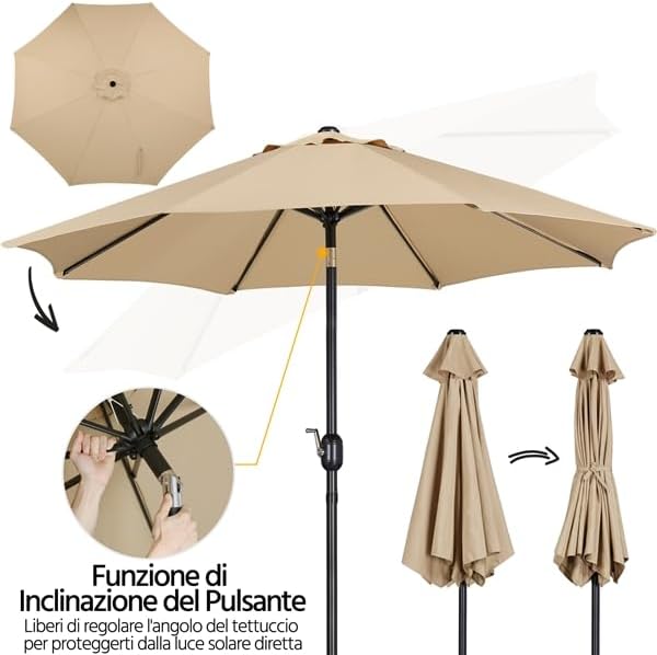 Button for umbrella tilt function