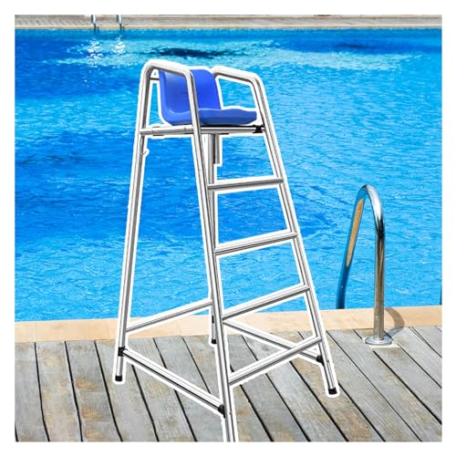 Chaise de sauveteur de piscine antirouille à hauteur réglable et assise confort