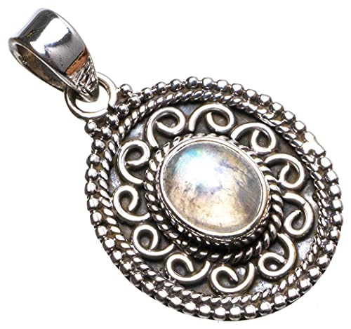 Pendentif Argent 925 Moonstone unique fait main StarGems X1287