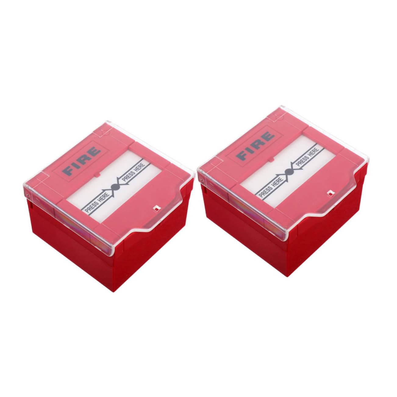 Homoyoyo 2 Botones de Alarma Manual contra Incendios de Plástico Rojo Fácil Instalación y Reinicio para Oficina y Hotel, Sistema Compatible y Uso en Emergencia