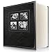 iLosga Self-Adhesive Photo Album,Leather Cover, No Smell，Unique Luminous line Hand Made DIY Albums Holds 3X5, 4X6, 5X7, 6X8,8X10, Photos. (Black)