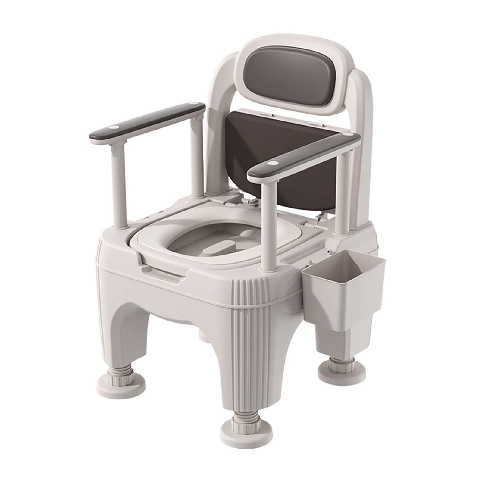 Commode Chair, Elderly Mobile Toilet Seat - Household Bedroom Bedside Chair, Portable Urinal For Pregnant Women - Indoor Squatting Lifting Toilet,Load Capacity 660 Lbs