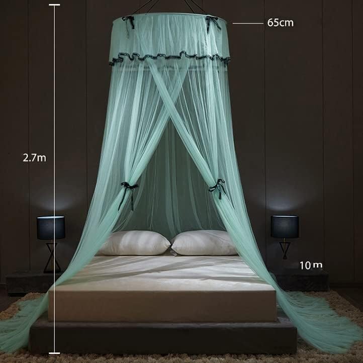 Purple Dome Mosquito Net, Romantic Lace Canopy with Bow Tie, Elegant Indoor/Outdoor Bed Tent, Perfect for Bedroom Decoration and Bug Protection.