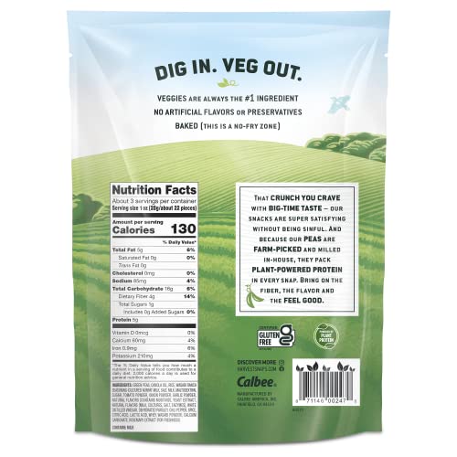 Harvest Snaps Veggie Chips (Green Pea Snack Crisps Wasabi Ranch, 3.3 Oz) | Powered By Plant Protein, Gluten Free, Non-Gmo Baked Vegetable Crisps | Made In Usa (4 Pack) #TOP1
