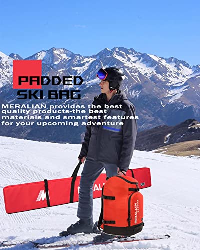 Mochila de esquí impermeable de 50l para botas de esquí casco y snowboard rojo 7