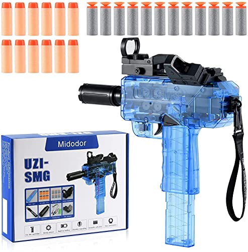 Image of BONIRY Airsoft Uzi - SMG Nerf Machine Gun Rapid Fire Automatic Toy Gun for Boys Girls, 24 Bullets Electric Pistol Full Auto With BB Blaster for Outdoor Shooting Game Age 14+ (Blue)