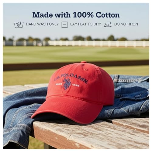 Image of U.S. Polo ASSN. Unisex Adult Baseball Cap, 100% Cotton Adjustable Dad Hat for Men and Women, Since 1890 and Horse Logo