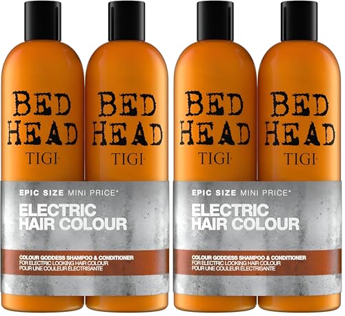Image of TIGI Bed Head Urban Antidotes Colour Goddess Shampoo and Conditioner Set for Dyed Hair, Color Protectant Hair Care Duo, 25.35 fl oz.(Pack of 4)