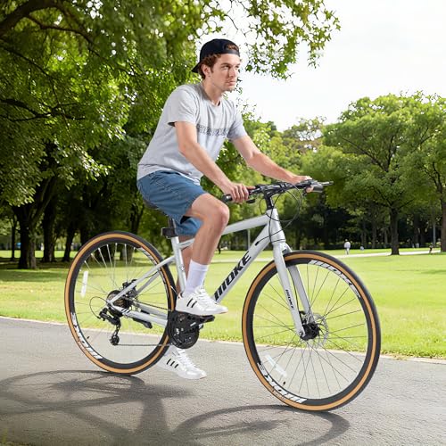 Hybrid Bike, 24-Speed 700C Wheel Hybrid Bicycle with Dual