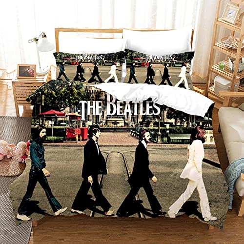 ZUOLAER Parure de Lit 3 Pièces The Beatles Housse de Couette John Lennon et Rock Band Sets de Housse de Couette en Microfibre Super Douce avec 2 Taies d’oreiller Anti Acariens - Les Beatles, Paul McCartney, John Lennon, RIngo Starr, George Harrison ZUOLAER Parure de Lit 3 Pièces The Beatles Housse de Couette John Lennon et Rock Band Sets de Housse de Couette en Microfibre Super Douce avec 2 Taies d'oreiller Anti Acariens – Image 3