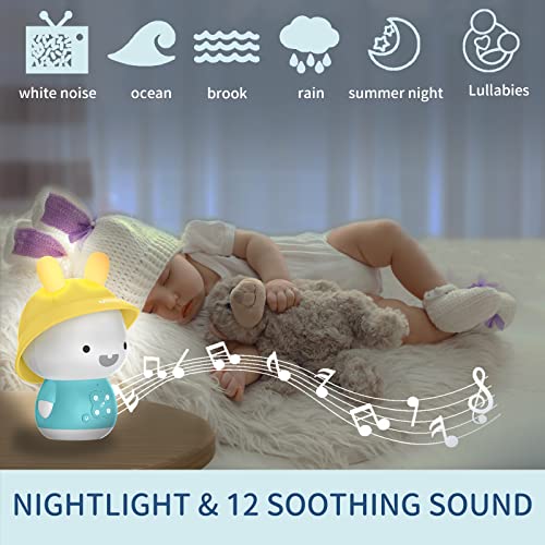 alilo Bunny Audio Player Musical Toys with Bluetooth, Toddler Light Up Toys with Teether, White Noise Baby Sleep Soother Interactive Educational Toys for 0 1 2 3 4 5 6 Years Old Boys Girls Gift - Thumbnail 4