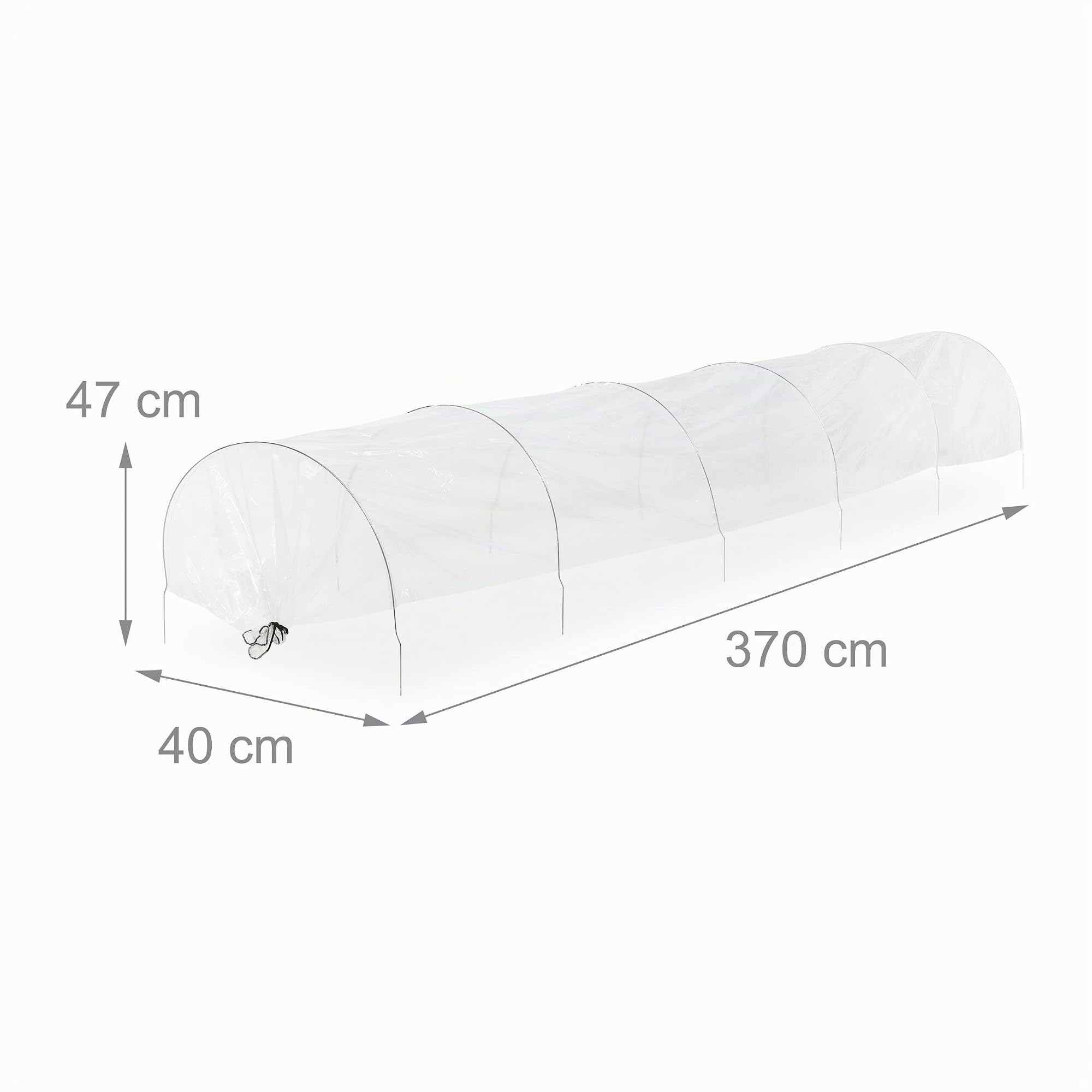 Relaxdays Serra a Tunnel per la Coltivazione, Set da 2, Lunga 3,7 m, Telo in PVC, per Fragole e Verdure, Trasparente