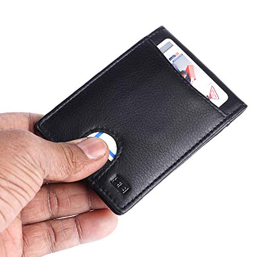 Image of Brooklyn Bridge Genuine Leather Money Clip Wallet for Men Nappa Black - Premium Slim RFID Protected Wallet with Cash Clip, Multiple Card Slots, Stylish Front Pocket Design, Ideal Gift for Men