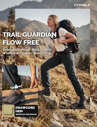 Image of Cycorld Women's-Hiking-Pants-Convertible Quick-Dry-Stretch-Lightweight Zip-Off Outdoor Pants with 5 Deep Pockets