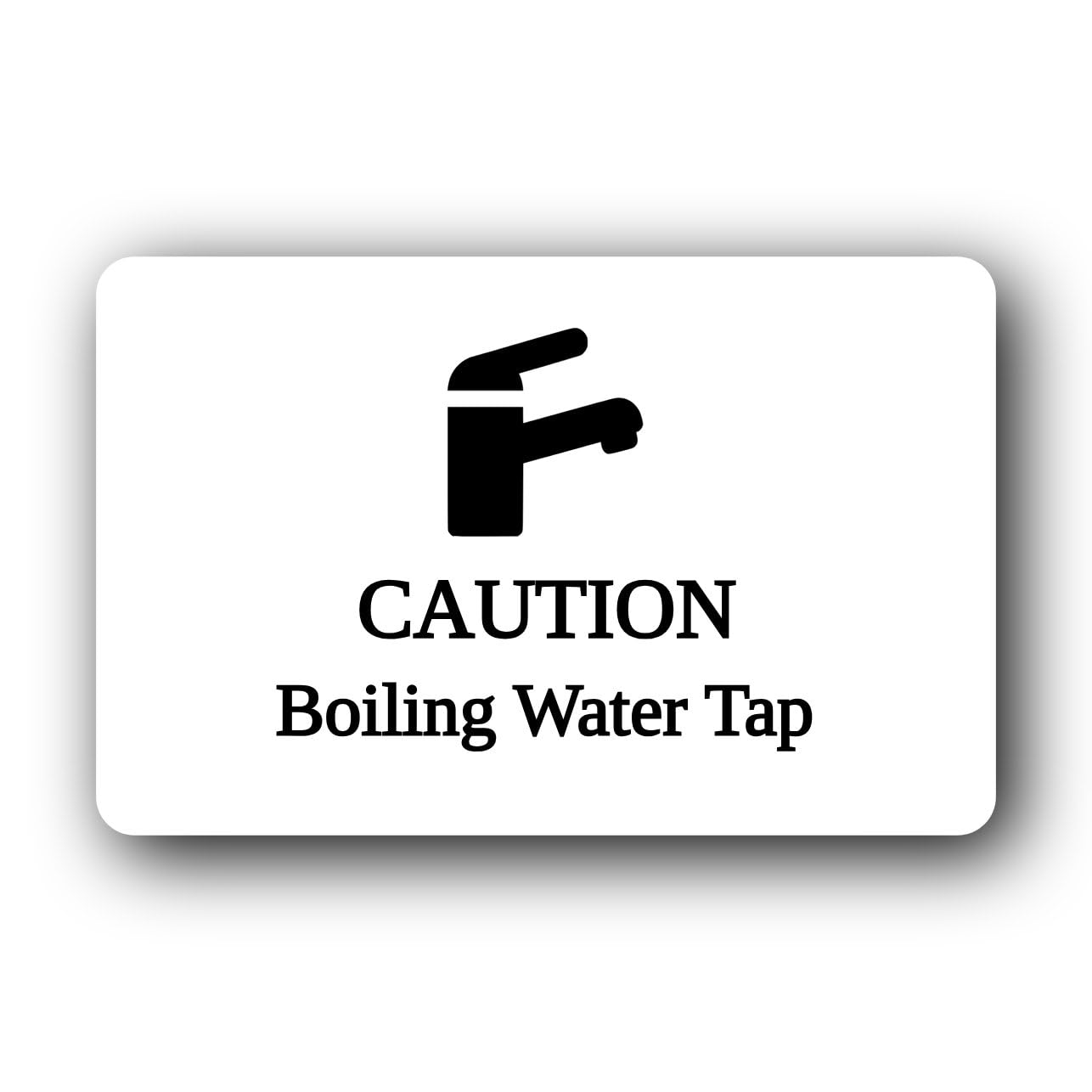 Caution sign for boiling water tap Sign – 14.0x9.0cm Brushed Aluminium