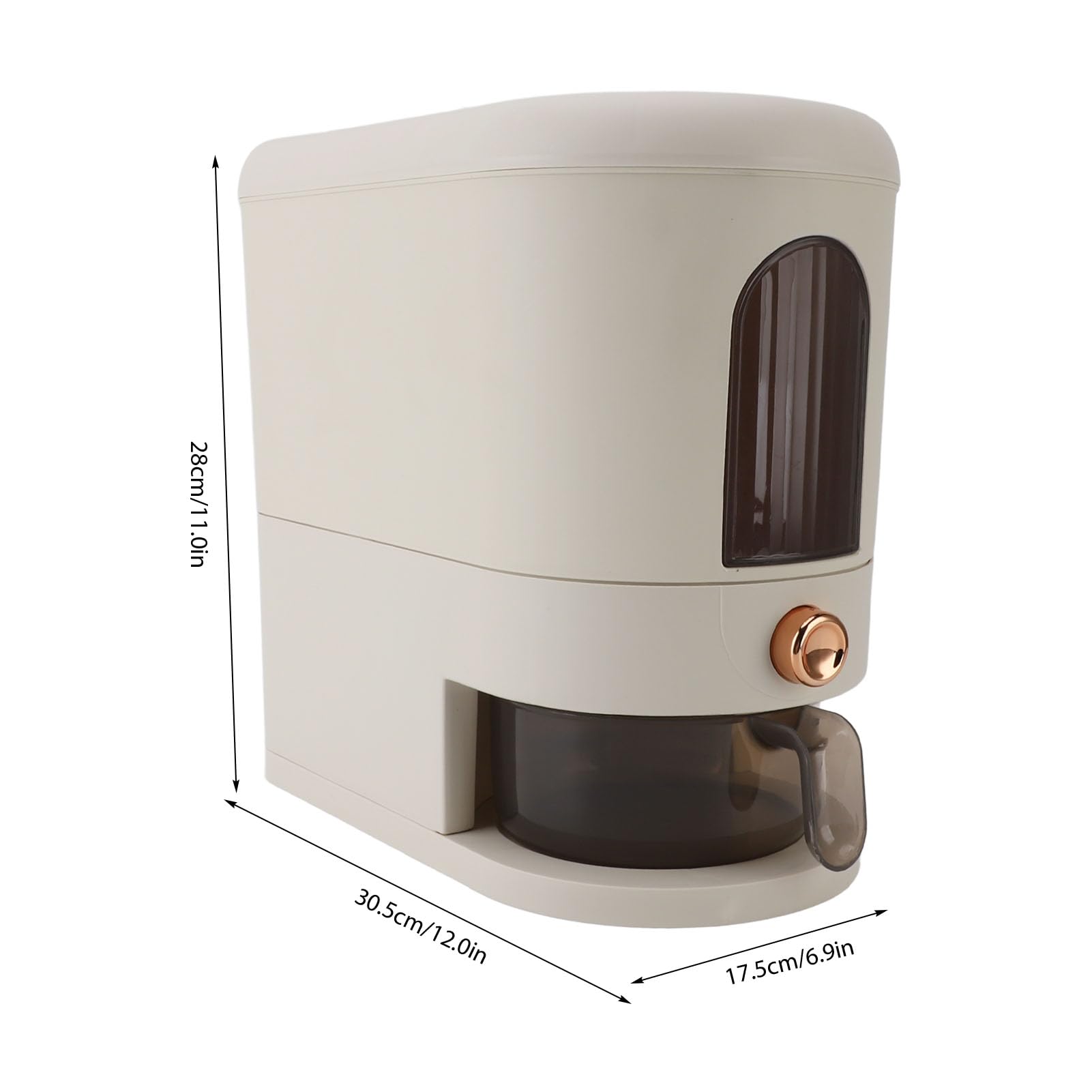 Elprico Dispenser Di Riso 5kg, Contenitore Per La Conservazione Del Riso Sigillato A Prova Di Umidità Con Misurino, Dispenser Automatico Domestico Per Contenitori Di Grano Per Dispensa