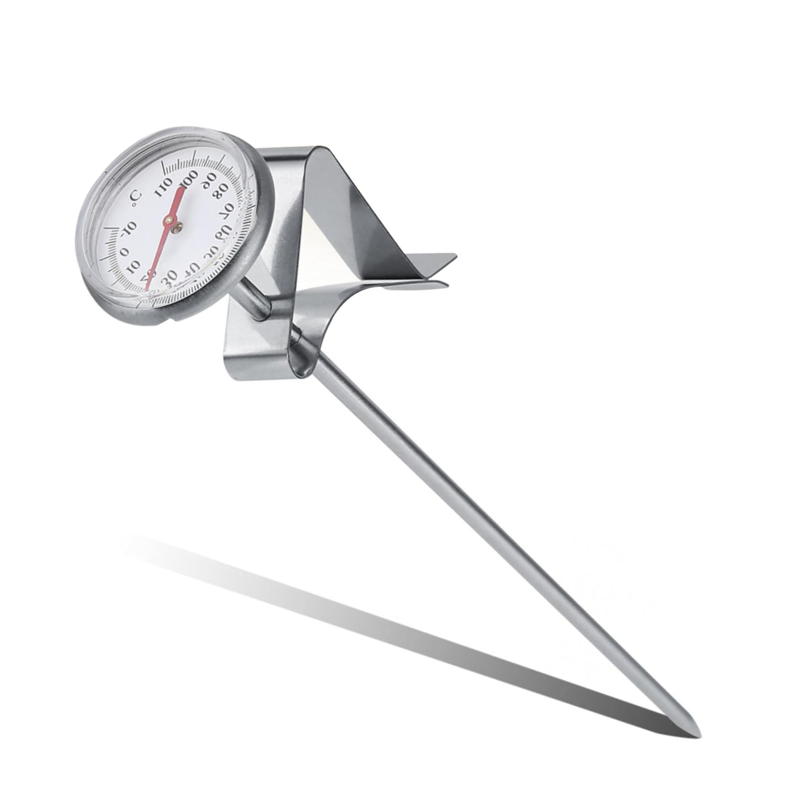 Termometro per Latte, Termometro da Cucina Digitale a Lettura Istantanea -10~110 Termometro per Latte in Acciaio Inox Accessori per Schiuma di Caffè per Vino Latte Olio Acqua