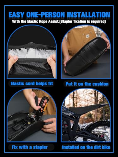 Image of Electric Dirt Bike Seat Cover for Talaria Sting MX3 /R MX4 MX5 /PRO Black,High Elastic Leather