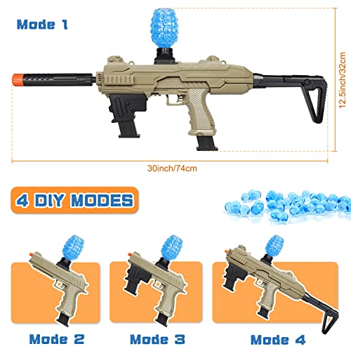 Izokee Combination Electric Gel Ball Blaster Gun, 4 Modes Automatic Splatter Ball Gun With 40000+ Water Beads, For Outdoor Activities - Shooting Team Game, Gifts For Boys Girls Birthday Christmas #TOP2
