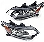 OUKANING - For 2016-2020 Mitsubishi Outlander Halogen Projector Headlights Headlamps Assembly Left and Right Side Black Housing Clear Lens (USA STOCK)