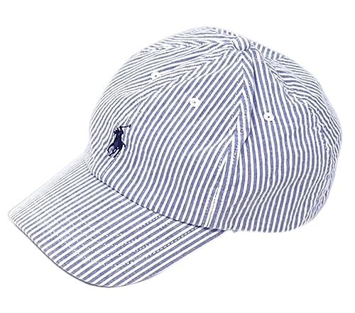 POLO RALPH LAUREN Herren Seersucker Baseball Cap blau weiß, Blau,...