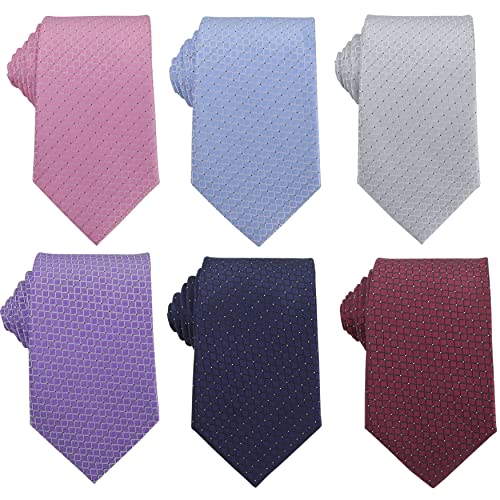 WeiShang Men's Lot Classic Silk Woven Jacquard Neck Ties, Style 19, M, 6 Pieces