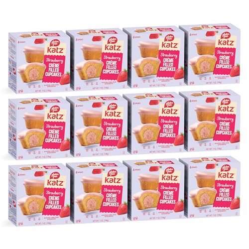 Katz Gluten Free Creme Filled Strawberry Cupcakes. Free of Dairy,