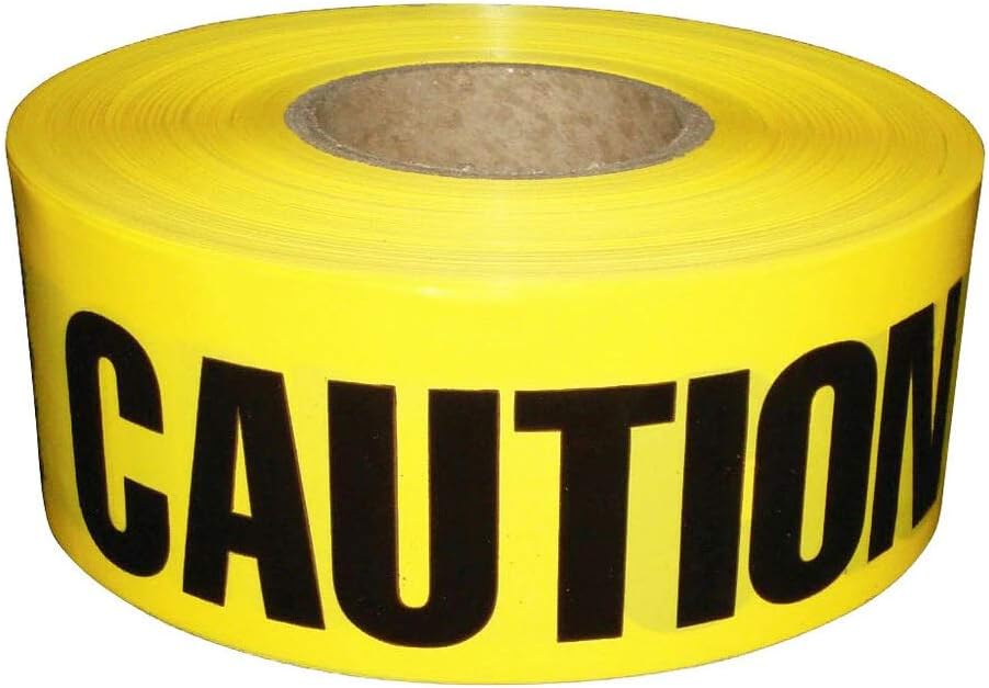 ATERET Premium Yellow Caution Tape I 3 inch x 1000 feet I Harzard Tape w/Bright Yellow & Bold Black Text I 3" Wide for Maximum Readability I Ideal Use for Danger/Hazardous Areas (1-Pack)