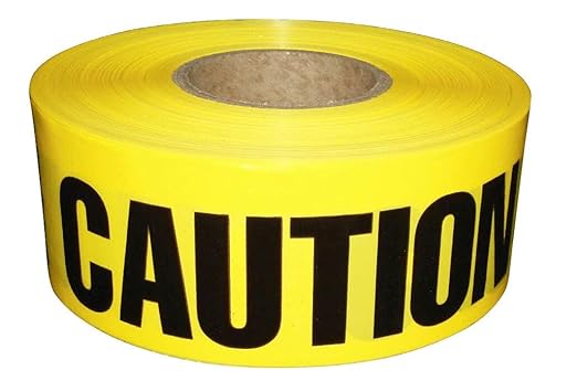 ATERET Premium Yellow Caution Tape 12-Pack 3 inch x 1000 feet, Hazard Safety Tape, Construction Tape for Danger/Hazardous Area, Ideal Use for Halloween Decorations, Party, Work-Site