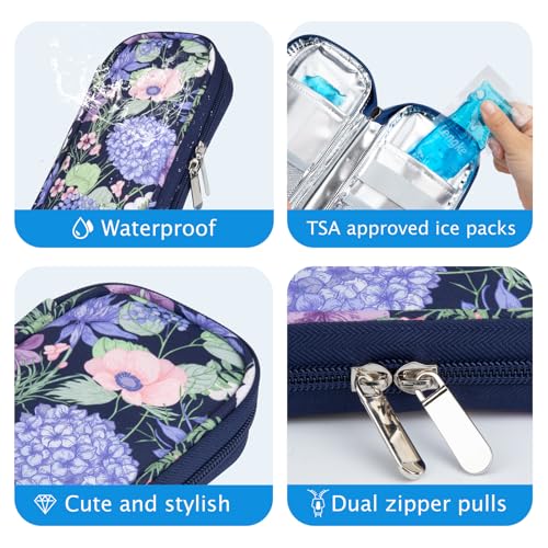 Image of YOUSHARES Insulin Cooler Travel Case, Diabetic Travel Case TSA Approved with 2 Ice Packs for GLP-1, for Ozempic, for Insulin Pens and Insulin Vials for Daily & Travel