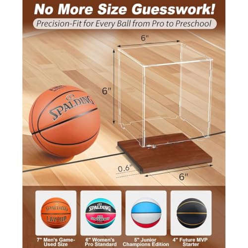 Image of 6 inch x 6 inch x 6 inch Clear Acrylic Display Case with 4mm Wooden Base - Self-Assemble Box for Collectibles, Action Figures, Toys, and Memorabilia