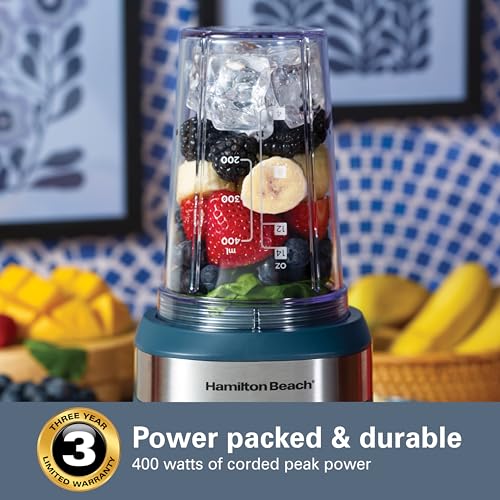 Image of Hamilton Beach Portable Blender for Smoothies With 2 Blend & Go Jars