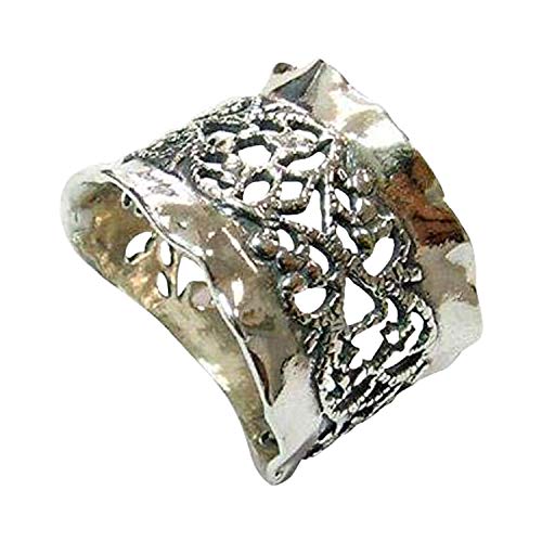 925 Sterling Silver Rings for Women - Twisted Wire Silver Ring - Tarnish Resistant Wide Statement Rings - High Polished Comfort Fit Ring Bands, Gift for Girlfriend, Mom & Sister by BLYACHMAN JEWELRY