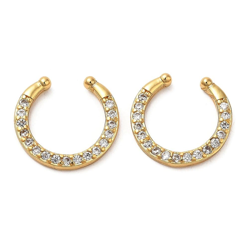 Via Mazzini Golden Metal Non-Piercing Septum Hanger Nose Ring for Women -1 Pair (B07GR1FMGC) Amazon Price History, Amazon Price Tracker