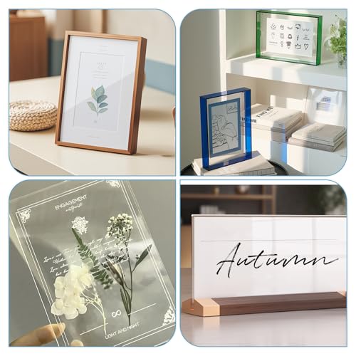 Image of TKOnline 22 PCS Plexiglass Sheets, 4 inch x 6 inch x 0.04 Clear PET Sheet Panels, Clear Acrylic Plastic Sheet for Picture Frame, Invitations, Poster Frames Plastic Board