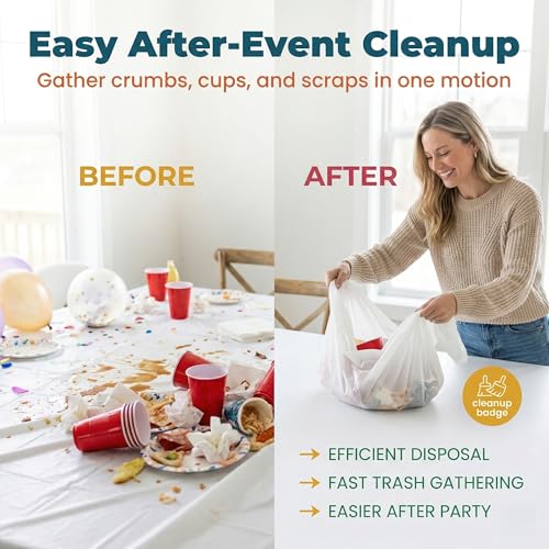 Image of Plastic Table Cloth, 10 Packs Disposable Tablecloth 54 X 108 Inch White Plastic Tablecloth for Rectangle Tables Tougher PEVA Table Cover for Party Decorations Picnic Graduation Camping Birthday