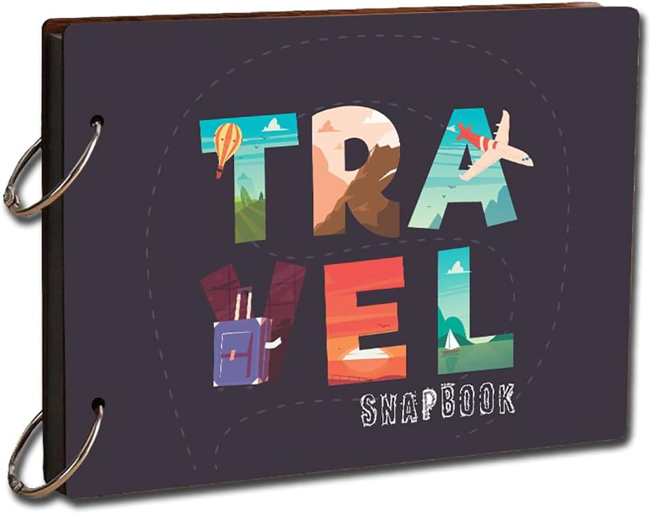 Paper Plane Design DIY Travel Scrapbook Photo Album Diary, Multicolor, 22 cm x 16 cm