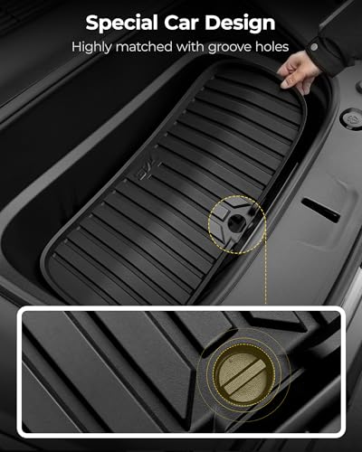 Image of 3W Cargo Mats for 2025 2026 Tesla Model Y Juniper Premium /Performance | (NOT for Standard), Front & Rear Trunk Mats Cargo Liners Anti-Slip TPE All Weather Accessories Vigormold