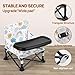 Toddler Booster Seat for Kitchen Chair & Travel - Portable Foldable with Removable Tray, Baby Camping Chair 6-36 Months Indoor Outdoor (White Cloud Design)