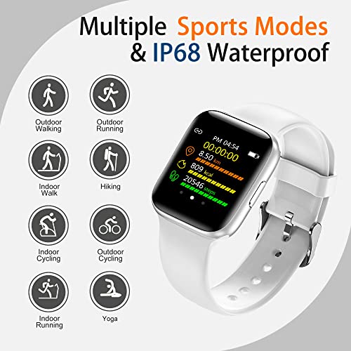 Smartwatch, 1.54'' Fitness Tracker For Men Women, Fitness Watch With Heart Rate And Sleep Monitor, Activity Tracker With Ip68 Waterproof Pedometer Tracker Watch For Android Ios #TOP6
